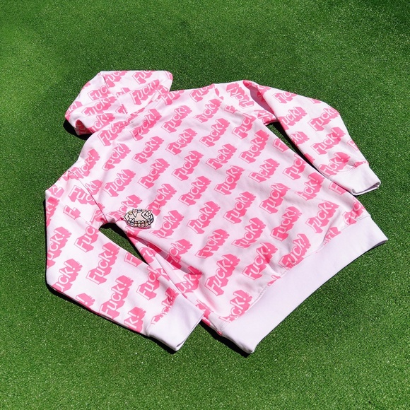 Salem 7 Hoodie F*ck Funny Pink Barbie Font Repeat Print Adult Small Hoodie NWT - Picture 3 of 6